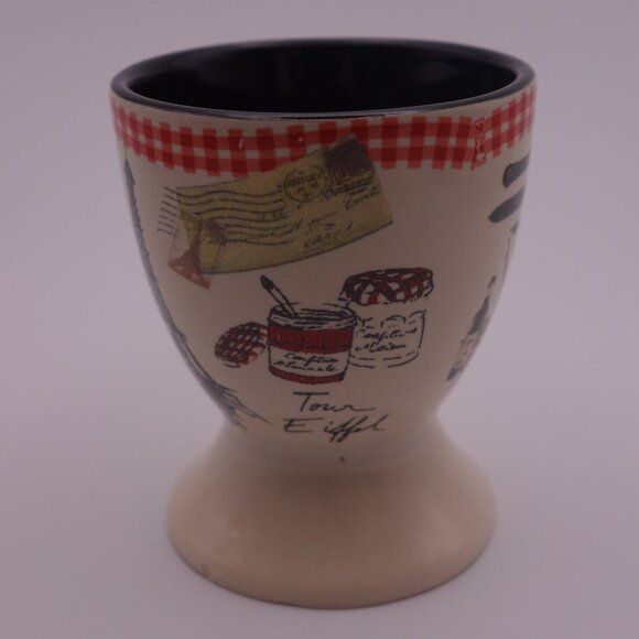 Paris depuis 1889 Au Menu ou A la Carte Tour Eiffel Ceramic Egg Cup - Picture 4 of 10